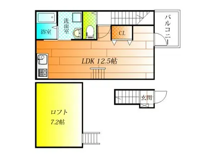 あんしん藤井寺(ワンルーム/1階)の間取り写真