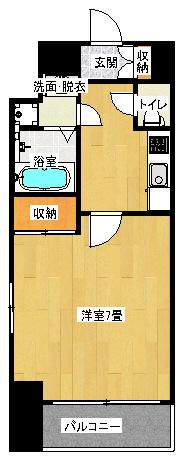 エスティロアール神戸駅前(1K/4階)の間取り写真
