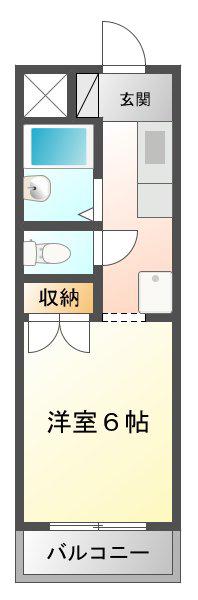 ジョイフル江島(1K/3階)の間取り写真