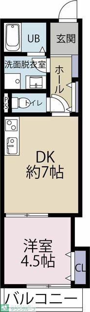 フォレスト相武台(1DK/3階)の間取り写真
