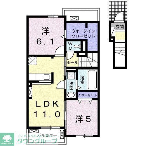 エターナリーII(2LDK/2階)の間取り写真