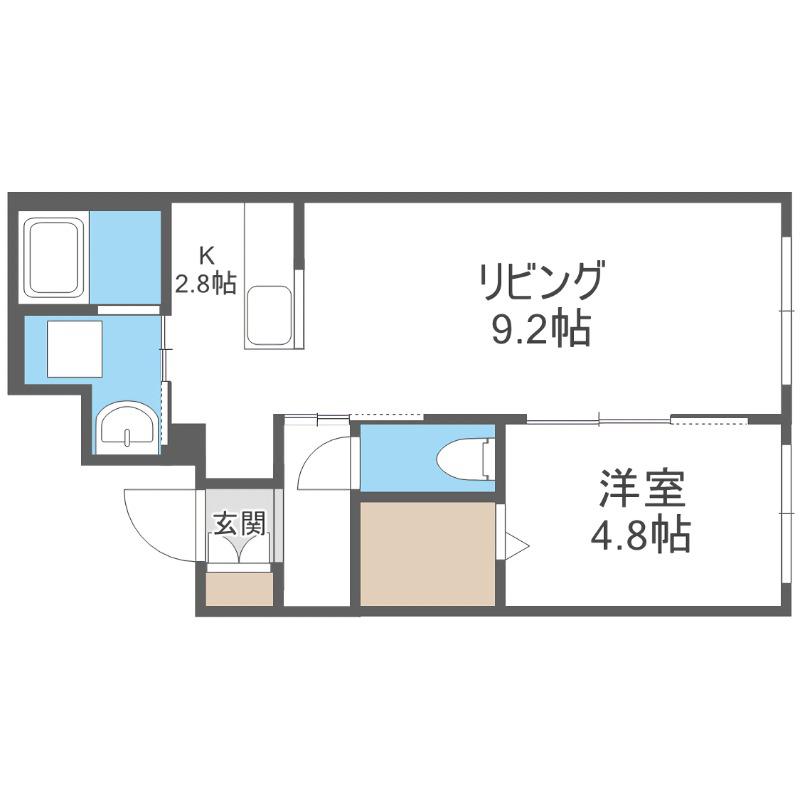 グランメール中島パーク(1LDK/4階)の間取り写真