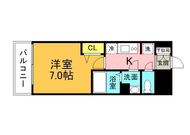 プレサンス広島中央(1K/6階)の間取り写真