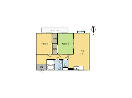 ライフステージ広瀬引土(2LDK/3階)の間取り写真