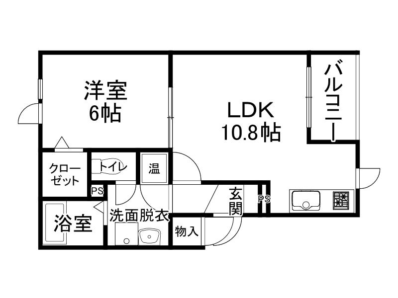アマンドメゾン(1LDK/3階)の間取り写真