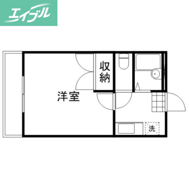 FOR RENT M1(1K/2階)の間取り写真