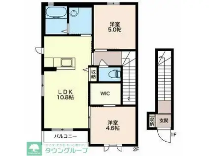 プラードII(2LDK/2階)の間取り写真