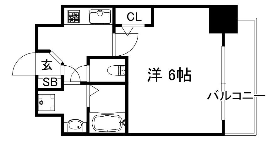 神戸国香通FUTUR(1K/6階)の間取り写真