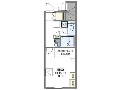 レオパレスフロラシオン I(1K/1階)の間取り写真