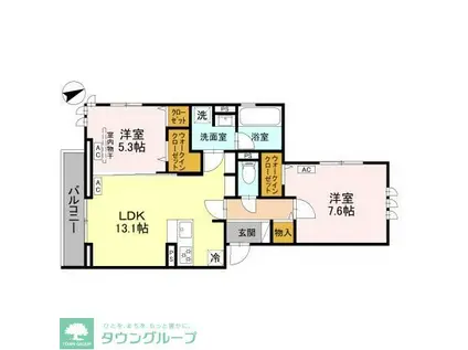 クレードルグラン(2LDK/3階)の間取り写真