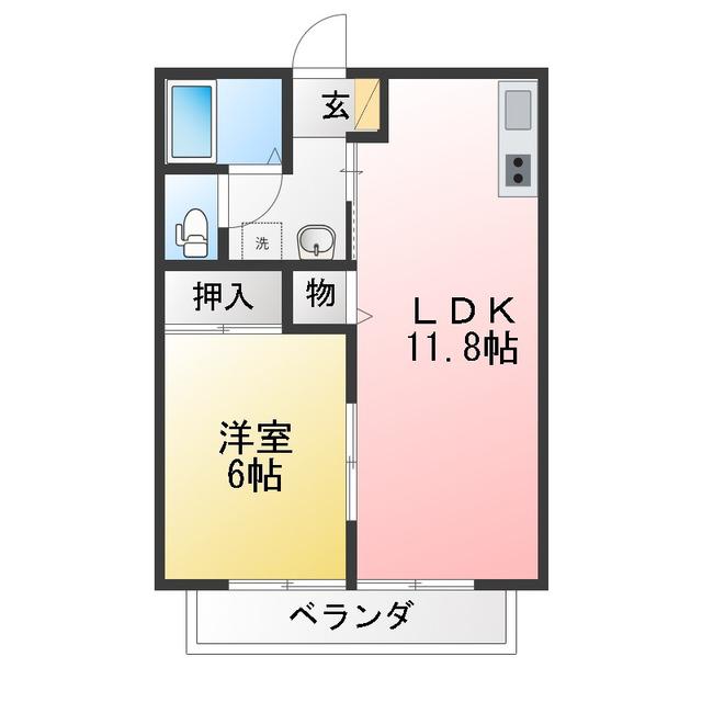 コーポみつ C(2DK/2階)の間取り写真
