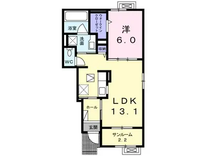 フォーピュア石橋 B(1LDK/1階)の間取り写真