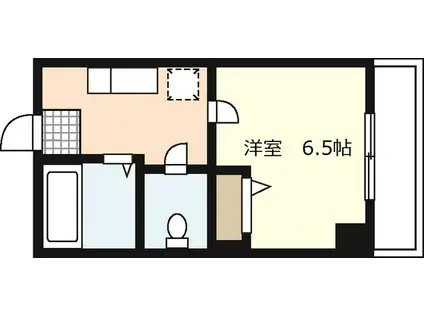 TWO ONEビル白島九軒町(1K/3階)の間取り写真