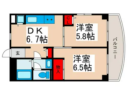 カスタムホームズ浦安(2DK/4階)の間取り写真