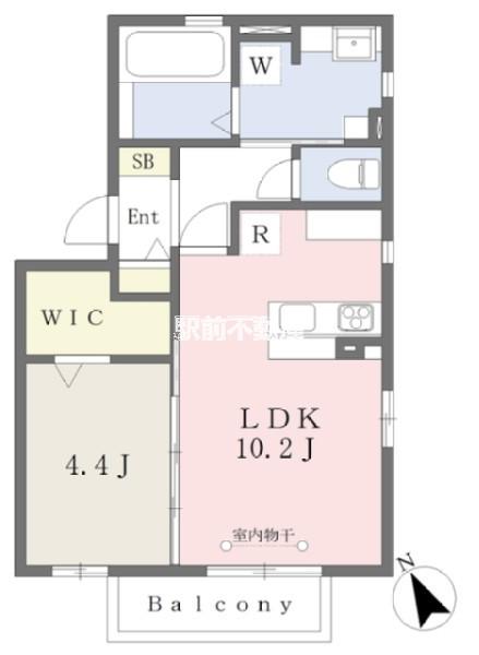 ウエストヒルズ(1LDK/2階)の間取り写真