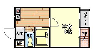 日伸第3マンション(1K/2階)の間取り写真