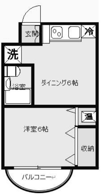シャガール(1DK/3階)の間取り写真