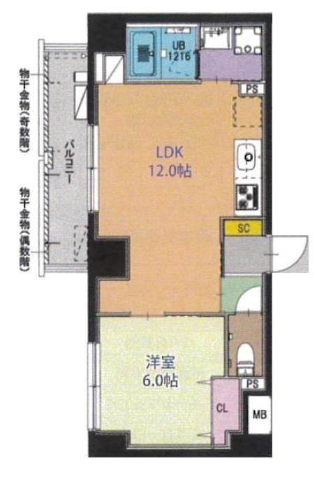 フレッチェ横浜(1LDK/2階)の間取り写真