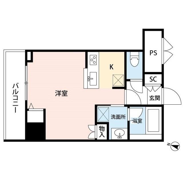 パークソレイユ弐番館(ワンルーム/5階)の間取り写真