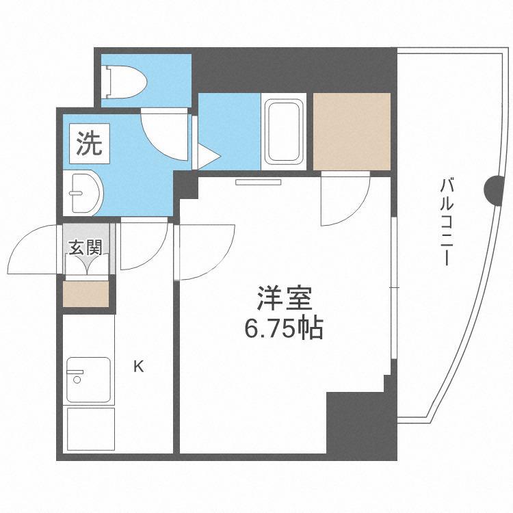 LUXE難波ウエスト(1K/3階)の間取り写真