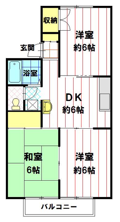 グレース葵(3DK/2階)の間取り写真