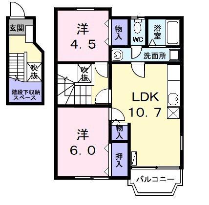 ミクハウス(2LDK/2階)の間取り写真