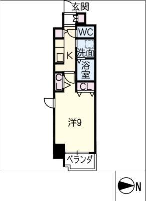 プログレッソ岐阜駅前(1K/7階)の間取り写真