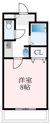 プロスパーハイツ古市(1K/1階)の間取り写真