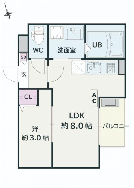 JACK KASUMIGASEKIHIGASHII(1LDK/3階)の間取り写真