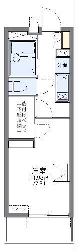 レオパレスブランドールH(1K/2階)の間取り写真