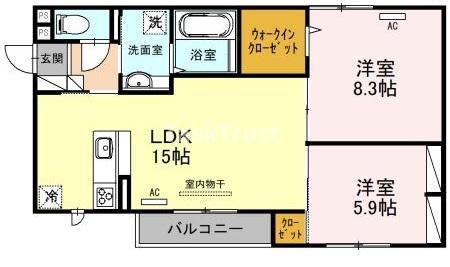 AVENIR城北(2LDK/2階)の間取り写真