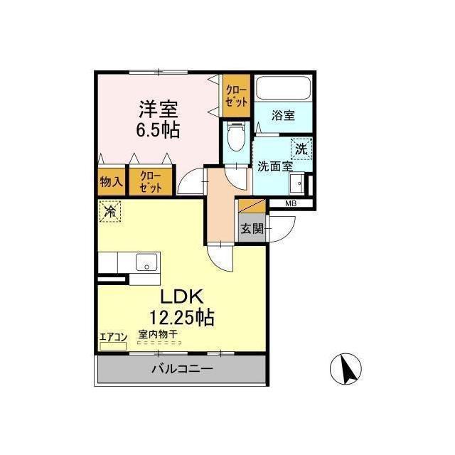 スマイルサンライズA・K(1LDK/2階)の間取り写真