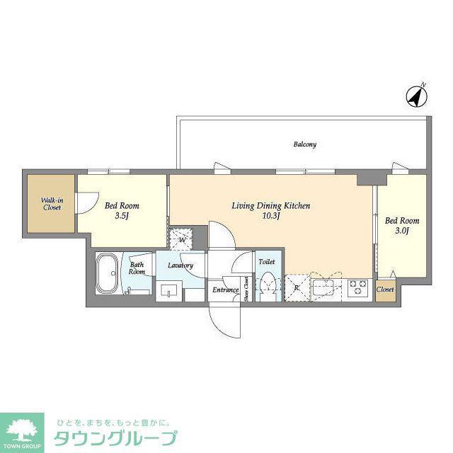 ドゥーエ曳舟II(2LDK/5階)の間取り写真