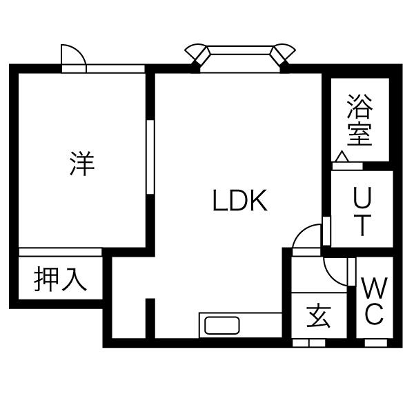 COPE HOUSE(1LDK/2階)の間取り写真