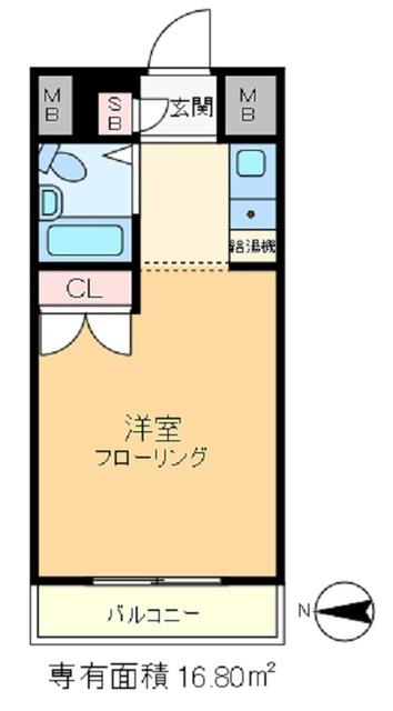 メインステージ王子駅前(ワンルーム/5階)の間取り写真