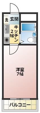 シーサイドビラ21B(1K/2階)の間取り写真