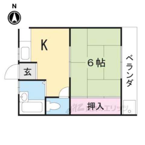 アパートひいらぎ(1K/2階)の間取り写真