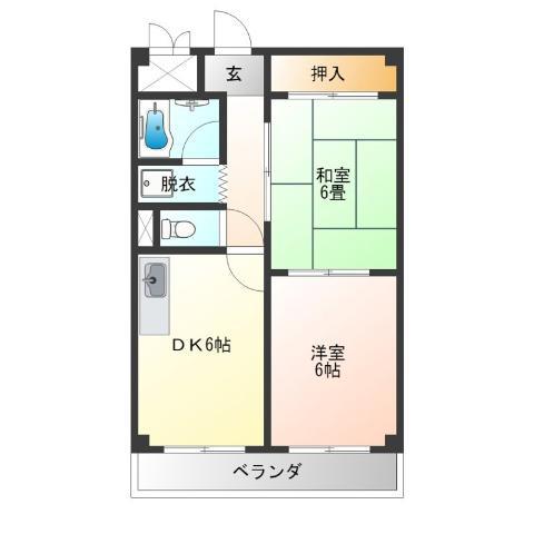アキ開発岸里駅前ビル(2DK/4階)の間取り写真