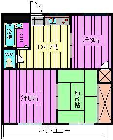 カターラヴィレッヂ I棟(3DK/3階)の間取り写真