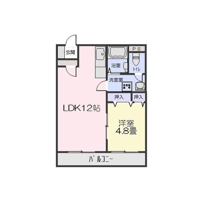 キャセイヒルズ(1LDK/3階)の間取り写真