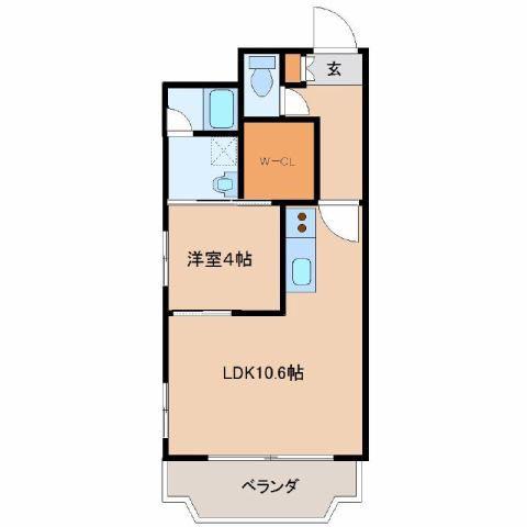 ソラーレ霧島(1LDK/3階)の間取り写真