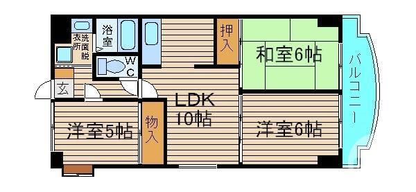 AKI RESIDENCE(3LDK/1階)の間取り写真