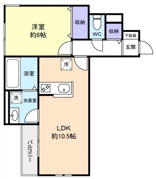BELLE LEAD 幕張本郷(1LDK/1階)の間取り写真
