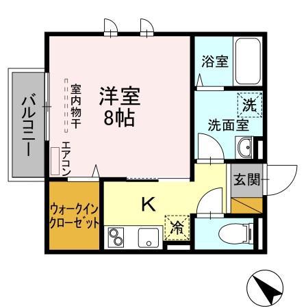 ラルゴ新浦安(1K/2階)の間取り写真
