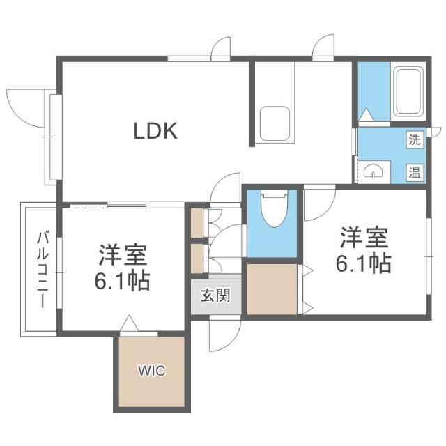 ブラン菊水(2LDK/3階)の間取り写真