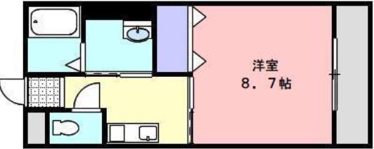 イノセントスクエア(1K/1階)の間取り写真