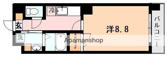 スカイビル(1K/8階)の間取り写真