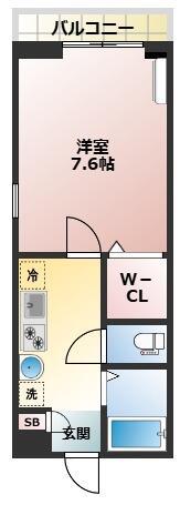 KIITOS八千代台(1K/1階)の間取り写真