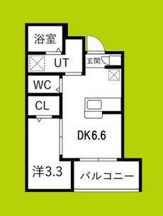 大浜北町シーエム・シス(1DK/2階)の間取り写真