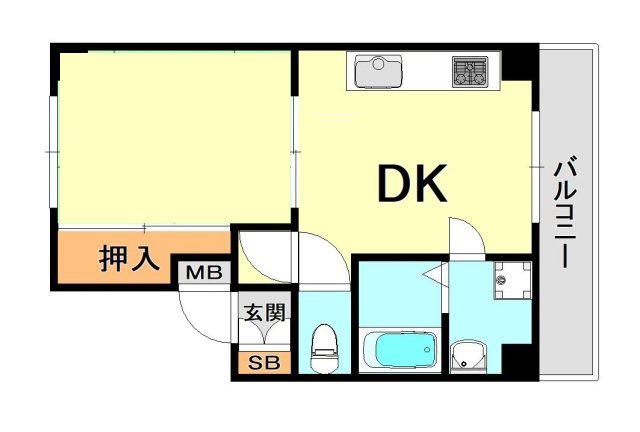 DITA笠松通(1DK/5階)の間取り写真